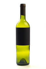 empty bottle of wine isolated on a white background - Image