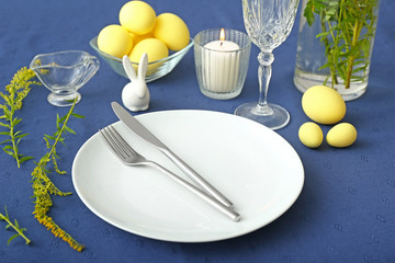Table set for Easter celebration
