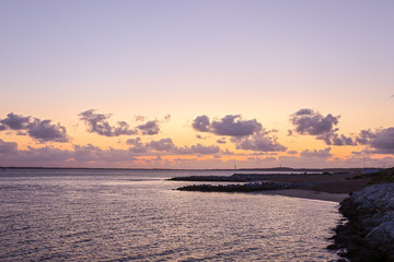 coucher de soleil en bord de mer