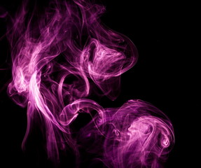 Purple smoke on black background