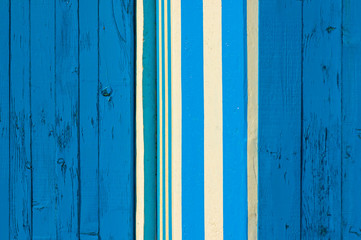 Close up on the texture of  beach cabins' doors on the Adriatic coast in Pesaro, Italy