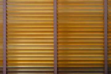 Closing wooden bamboo blind, front face and symmetry