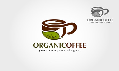 Organic Coffee Logo Template. This logo is suitable for companies, cafe, restaurant, drink products, etc.
