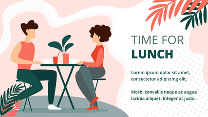 People Sitting in cafe at Table with Umbrella.