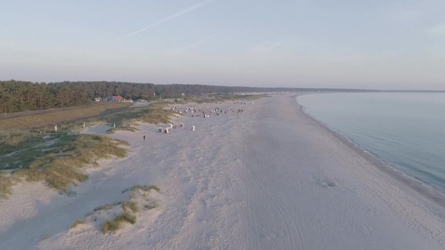 Flight over White Sandy Beach