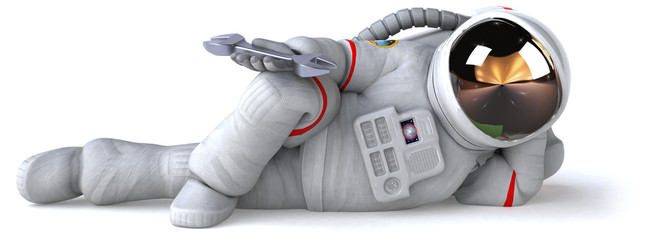Fun astronaut - 3D Illustration © Julien Tromeur