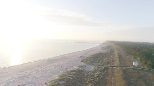 Baltic Seacoast and Beach Aerial Panorama