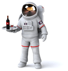 Fun astronaut - 3D Illustration