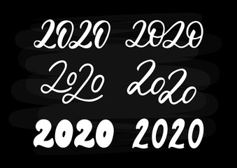 2020 hand drawn lettering set