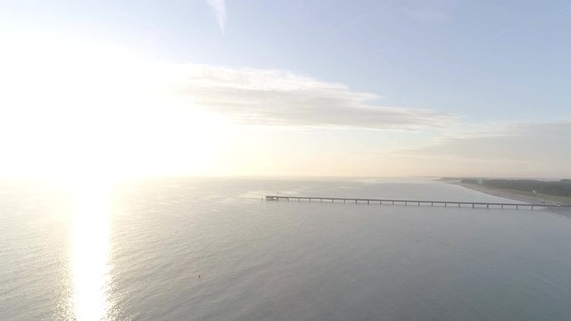 Bright Sunshine behind Horizon in the Baltic Sea