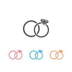 Rings icon set on white, vector