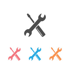 Screwdriver with key icon set symbol. Premium quality isolated equipment element in trendy style.