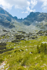 Landscape from trail for Scary Lake, Rila Mountain, Bulgaria