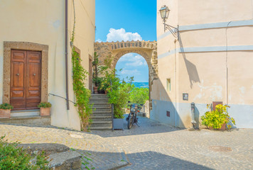 Capodimonte (Italy) - A little old town on Bolsena lake with fortress and suggestive beach and water front; province of Viterbo, Lazio region