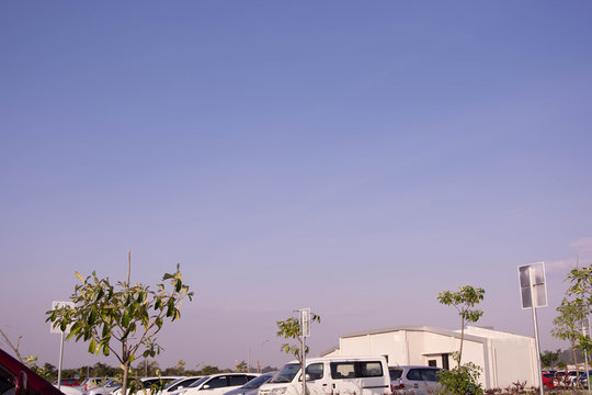 Outdoor parking lot or car park area