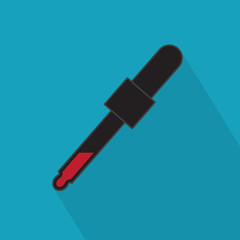 pipette with blood icon- vector illustration