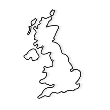 recommend clip art: black outline of United Kingdom map- vector illustration