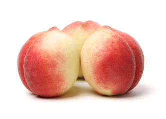 ripe peach on white background 