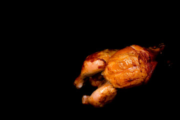 chicken flip and vegetables on white background