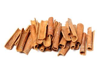 Cinnamon on a white background
