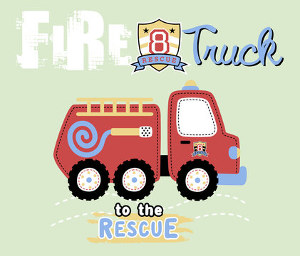 vector cartoon of fire truck