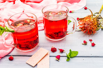 Summer delicious green rose tea