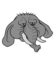 kopf gesicht elefant dick fett groß diät schwer riesig dickhäuter comic cartoon lustig cool clipart übergewicht