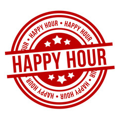 Happy Hour Stamp. Eps 10 Vector.