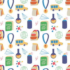 Back to school seamless pattern