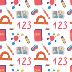 Back to school seamless pattern