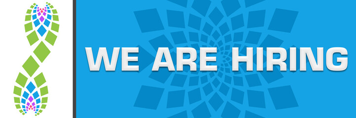 We Are Hiring Blue Circular Green Element Horizontal 