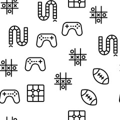 Interactive Kids Games Vector Seamless Pattern Contour Illustration