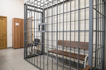 cell in the courtroom of Russia, for prisoners, suspects, convicts
