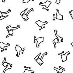 Different Faucet Seamless Pattern Vector. Contour Illustration