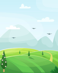 Fototapeta premium landscape with trees and mountains