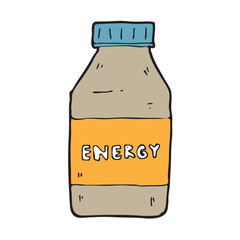 digitally drawn illustration energy drink design. hand drawing style