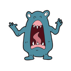 digitally drawn illustration monster design. hand drawing style
