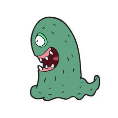 digitally drawn illustration monster design. hand drawing style