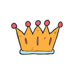 digitally drawn illustration crown design. hand drawing style