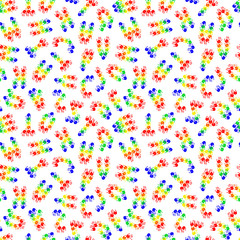 Colorful letters on white background. Wallpaper, fabric textile. Seamless pattern