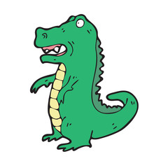 Obraz premium digitally drawn illustration crocodile character design. hand drawing style