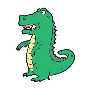 digitally drawn illustration crocodile character design. hand drawing style