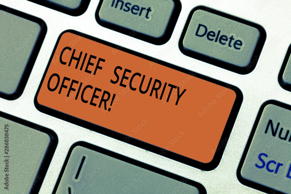 Poster text sign showing chief security officer. conceptual photo analysisages an organization s is securit