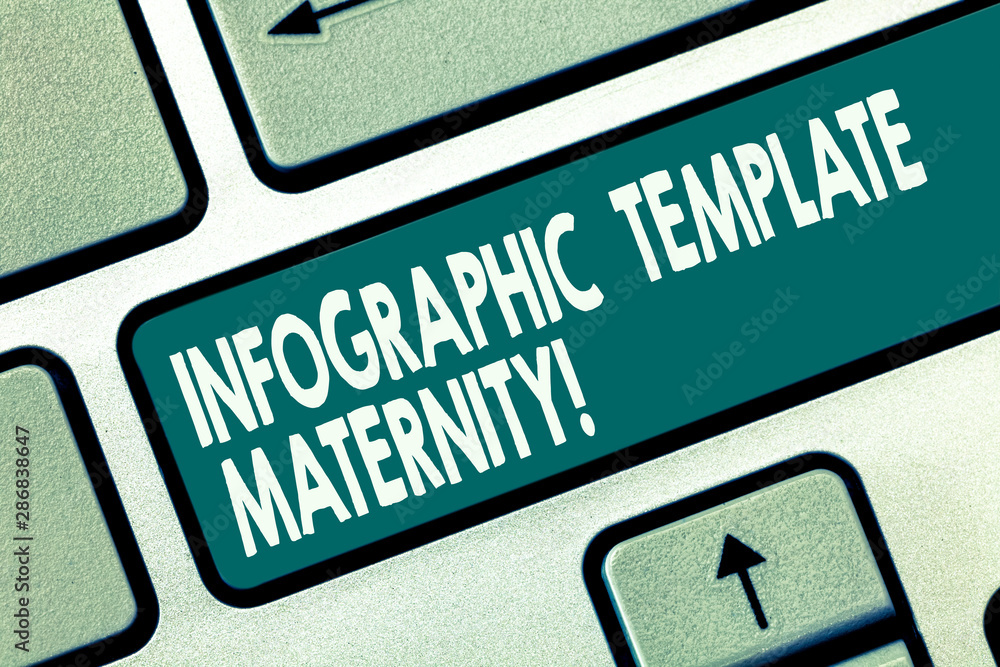 Fototapete word writing text infographic template maternity. business concept for motherhood elements, material