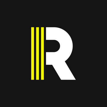 recommend clip art: Yellow Lines Geometric Vector Logo Letter R