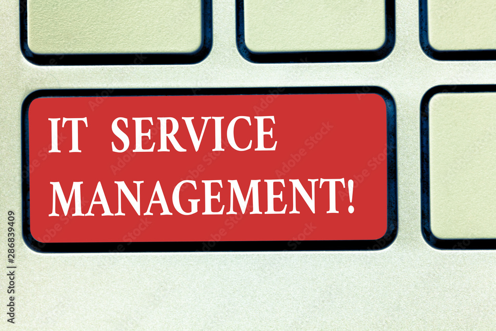 Poster word writing text it service management. business concept for the process of aligning enterprise it 