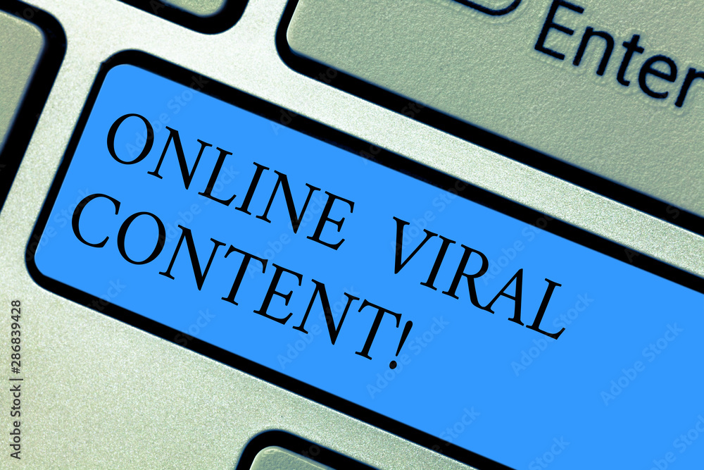 Poster conceptual hand writing showing online viral content. business photo showcasing article that spreads