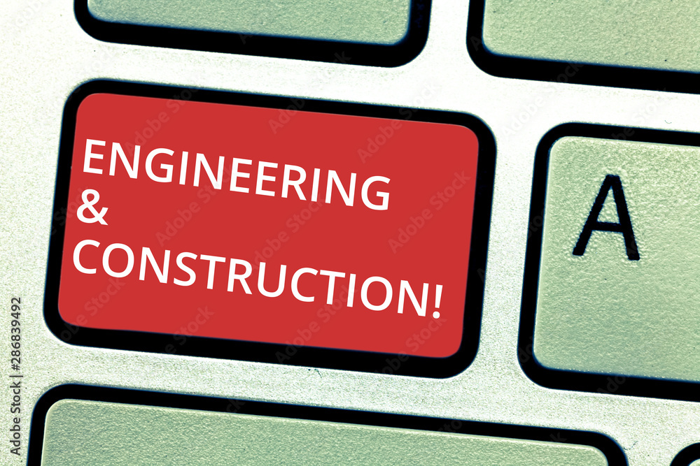 Poster text sign showing engineering and construction. conceptual photo applying technical knowledge to inf