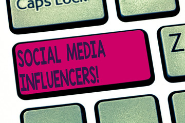 Conceptual hand writing showing Social Media Influencers. Business photo text showing who have a...