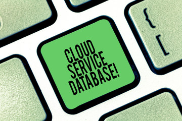 Conceptual hand writing showing Cloud Service Database. Business photo showcasing optimized...